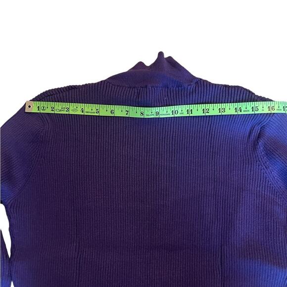 NWT RIHOAS The Solid Mock Neck Knit Top - Purple Medium - Picture 7 of 11